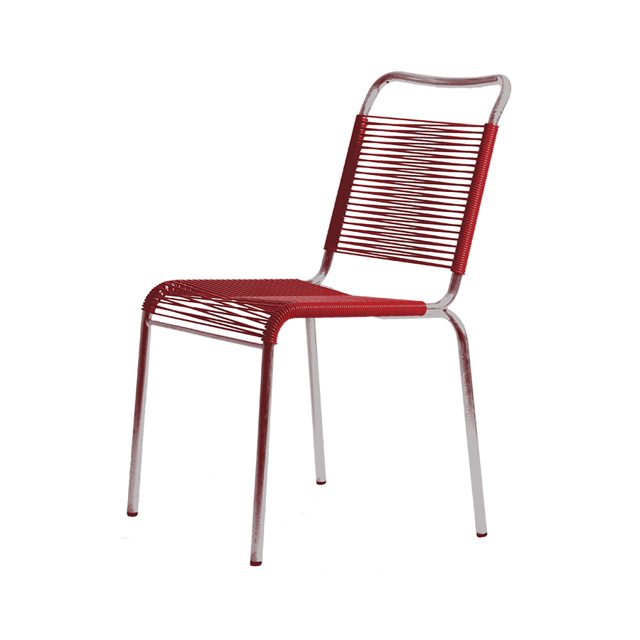 Bättig Gartenmöbel Bättig Stuhl Modell 10 Spaghetti Feuerrot