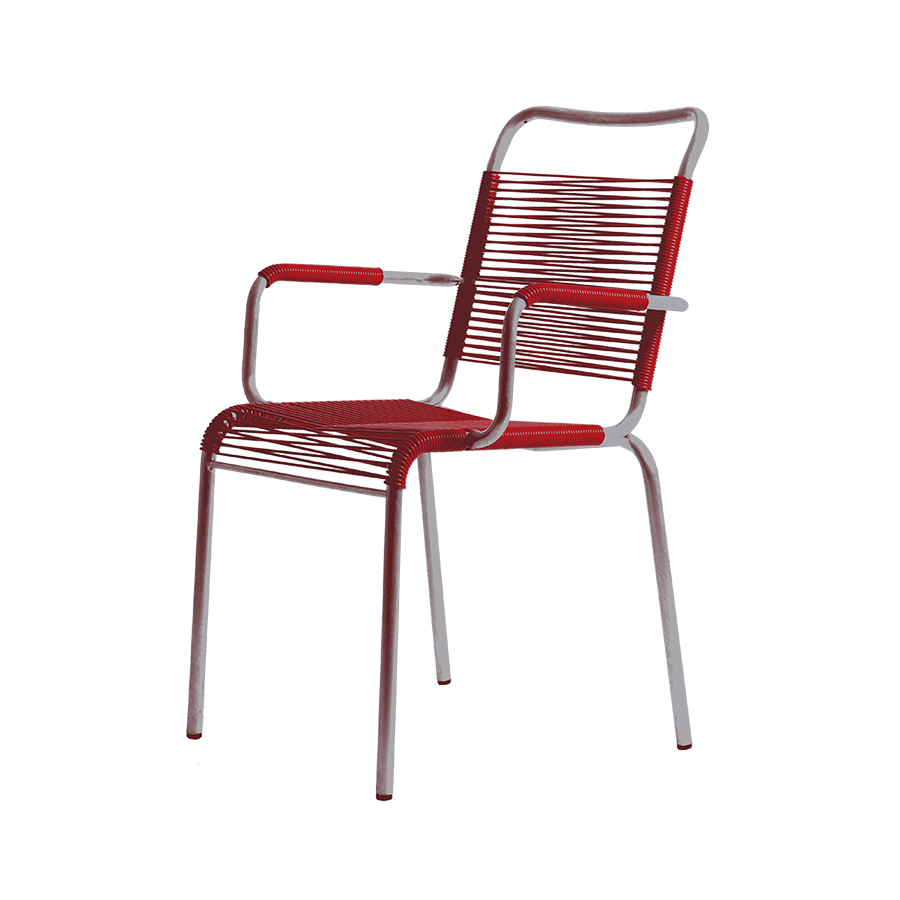 Bättig Gartenmöbel Bättig Stuhl Modell 10a Spaghetti Feuerrot